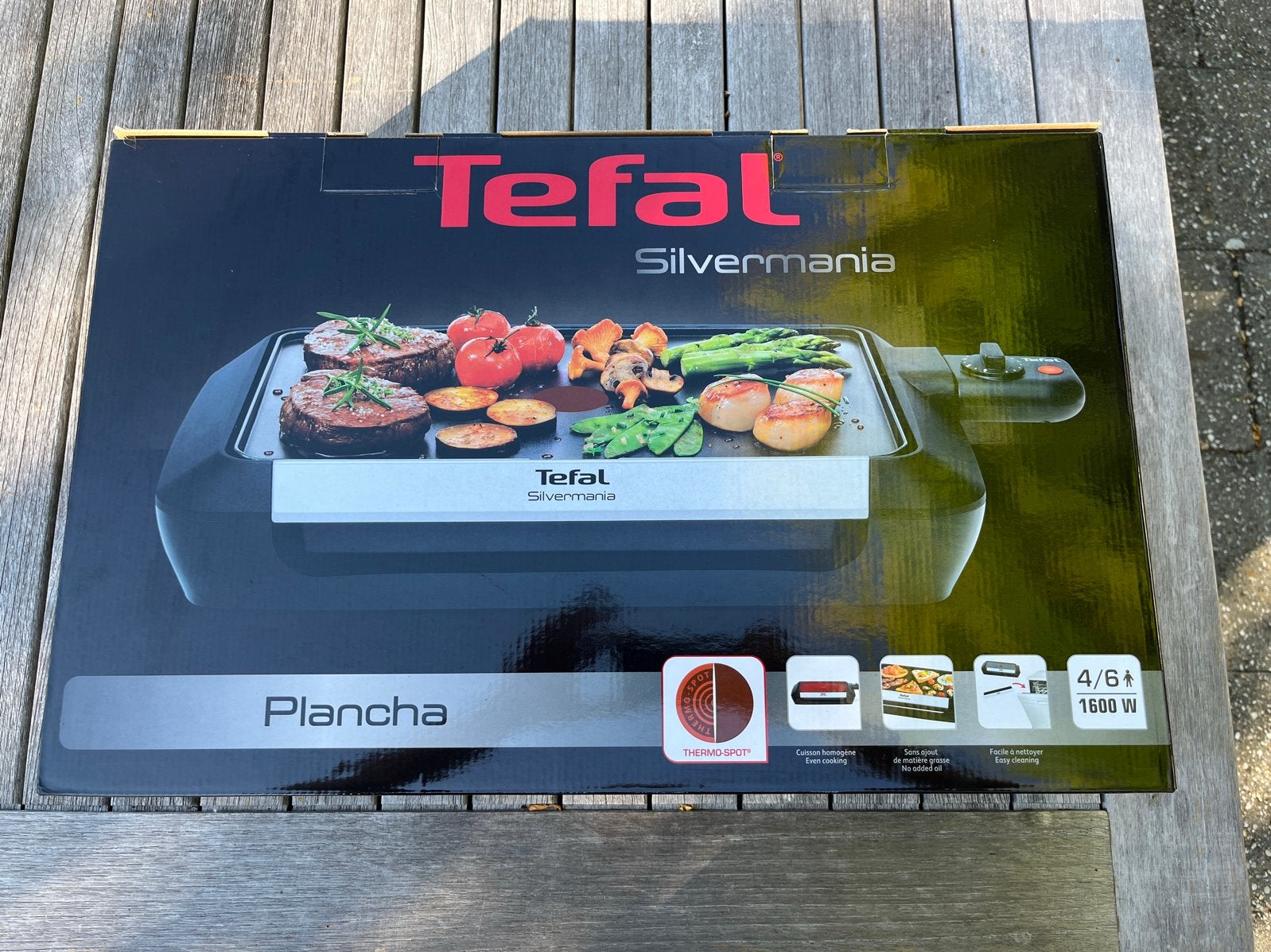 Tefal Silvermania Plancha Tafelgrill - in doos, Ophalen, Zo goed als nieuw, Tafelgrill