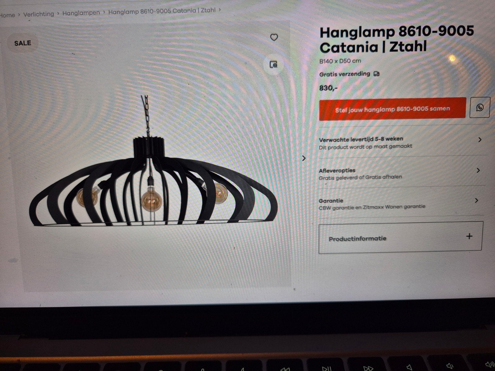 Ztahl Catania Hanglamp 8610 - Design Verlichting, Ophalen, Modern, Industrieel, Design, E27 (groot), Zo goed als nieuw