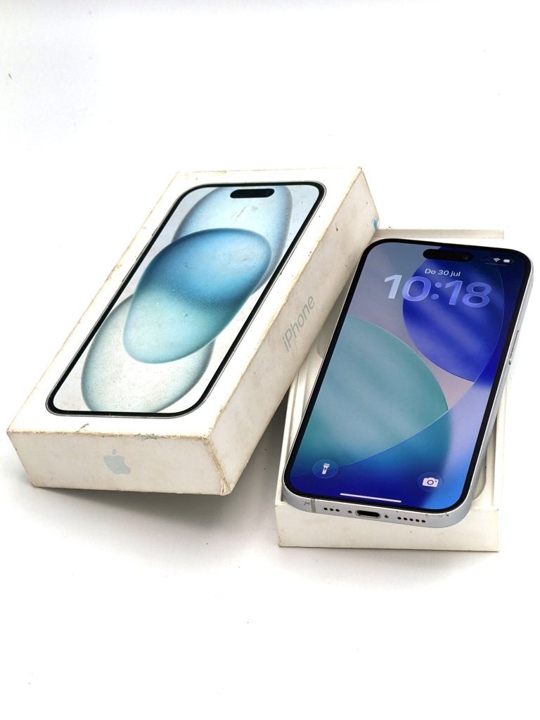 Mooie iPhone 15 Blue 128GB, met 100% batterijconditie!, IPhone 15, Apple, Blauw, .