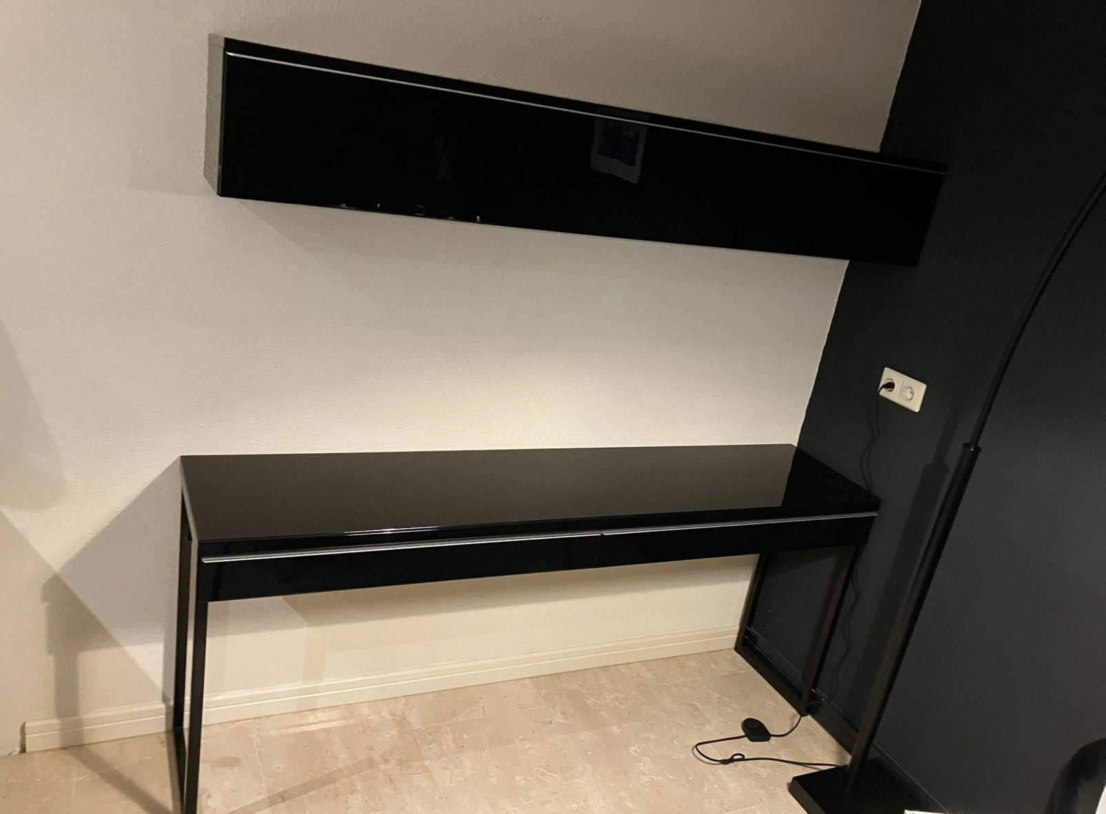 Ikea Besta Burs zwart hoogglans als nieuw, Ophalen, 150 tot 200 cm, Zo goed als nieuw, 25 tot 50 cm