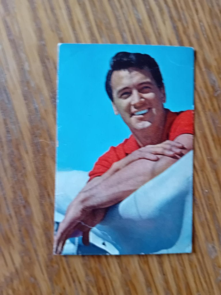 Rock Hudson - Rumba kaartje  9x6cm, Ophalen of Verzenden, Gebruikt, Foto of Kaart
