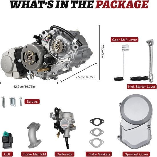125cc Motor – 4-Takt Motor – Pitbike Motor – Dirtbike Motor, Corvance B.V., Verzenden, Nieuw, Corvancebol@gmail.com