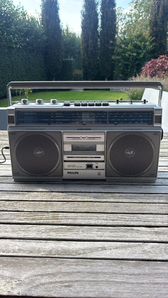 Vintage Philips D-8414 Stereo Radio Cassette Recorder '80., Ophalen of Verzenden, Zo goed als nieuw, Radio