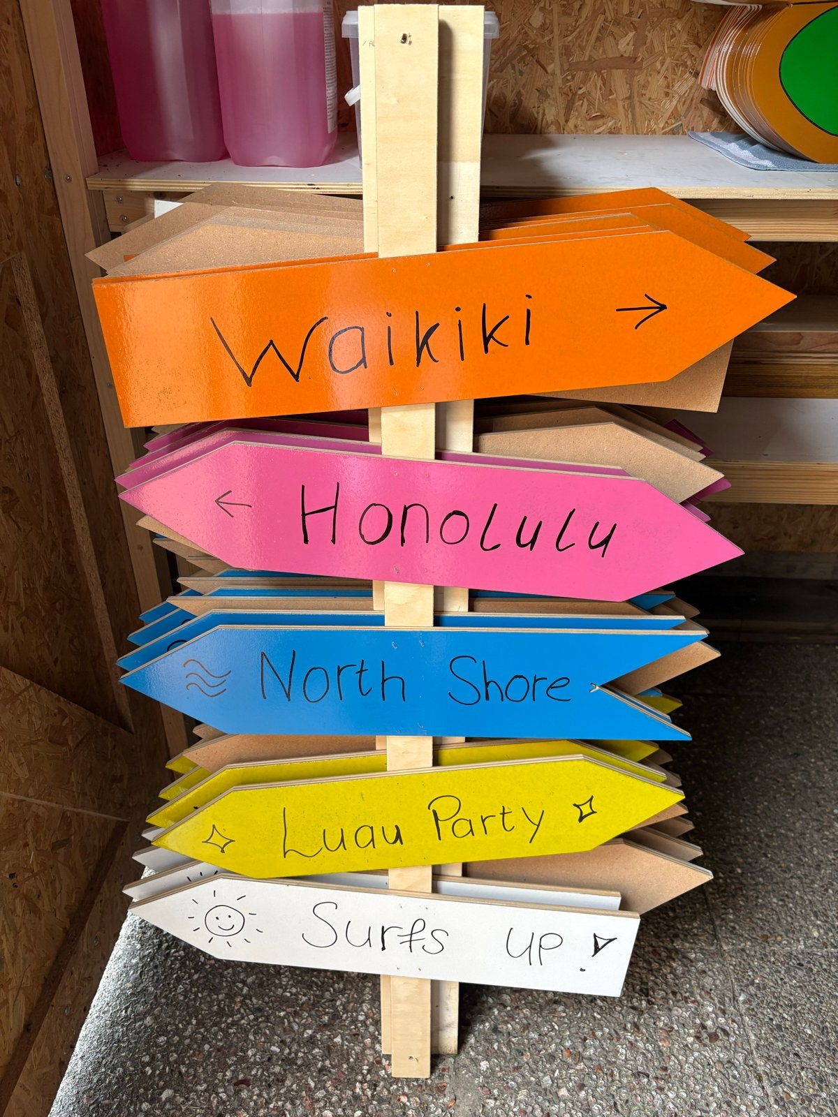 Hawaii Wegwijzer Decoratie - Waikiki, Honolulu, North Shore, Ophalen, Zo goed als nieuw, Versiering