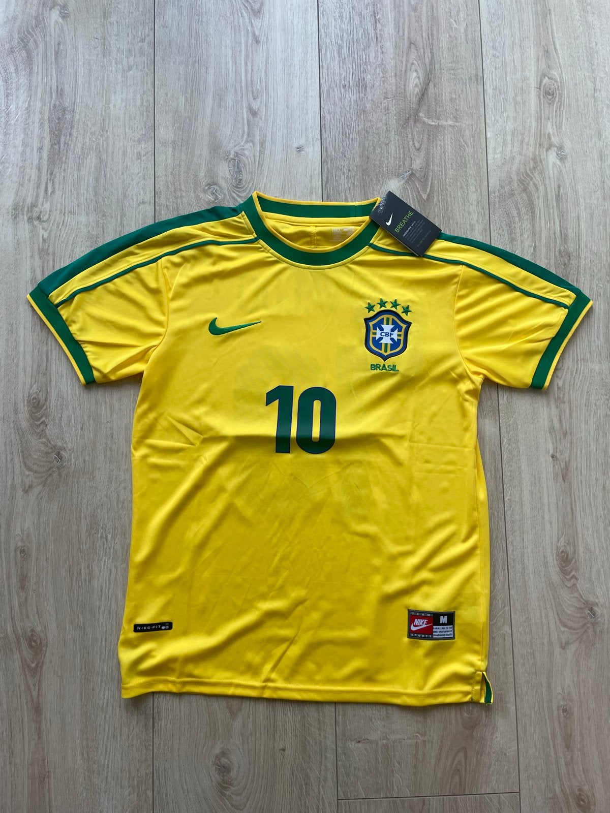 1998 Nike Brazilië thuisshirt Rivaldo #10 - Maat XL, Maat XL, Ophalen of Verzenden, Zo goed als nieuw, Shirt