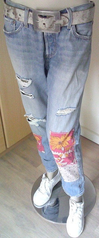LEVI'S 501 desperado patch jeans maat W29 L32, W28 - W29 (confectie 36), Gedragen, Levi's, Verzenden