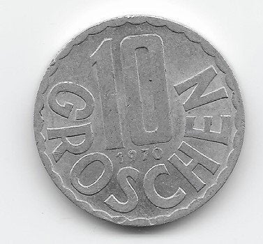 Oostenrijk 10 groschen 1970 KM# 2878, Verzenden, Oostenrijk, Losse munt