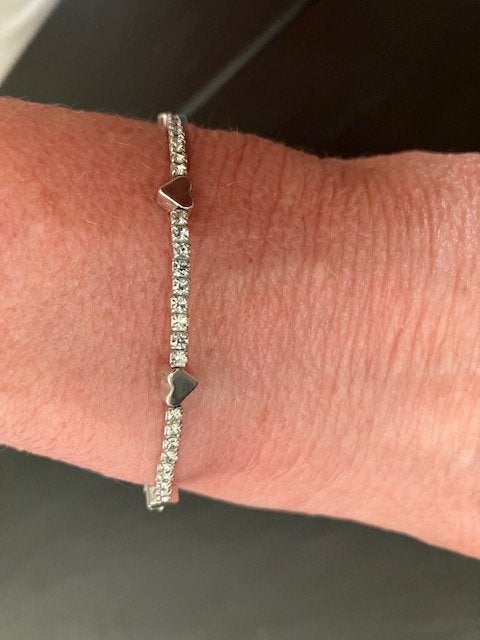 Armband - Michael Kors - strass, Sieraden, Tassen en Uiterlijk, Armbanden, Ophalen of Verzenden, Zo goed als nieuw, Zilver, Staal