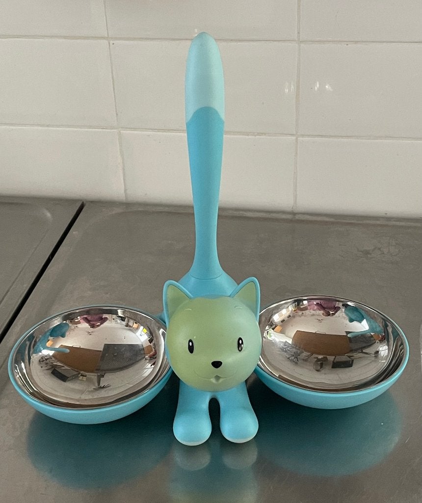 kattenbakjes Alessi tigrito blauw, in heel goede staat, Dieren en Toebehoren, Ophalen of Verzenden, Gebruikt