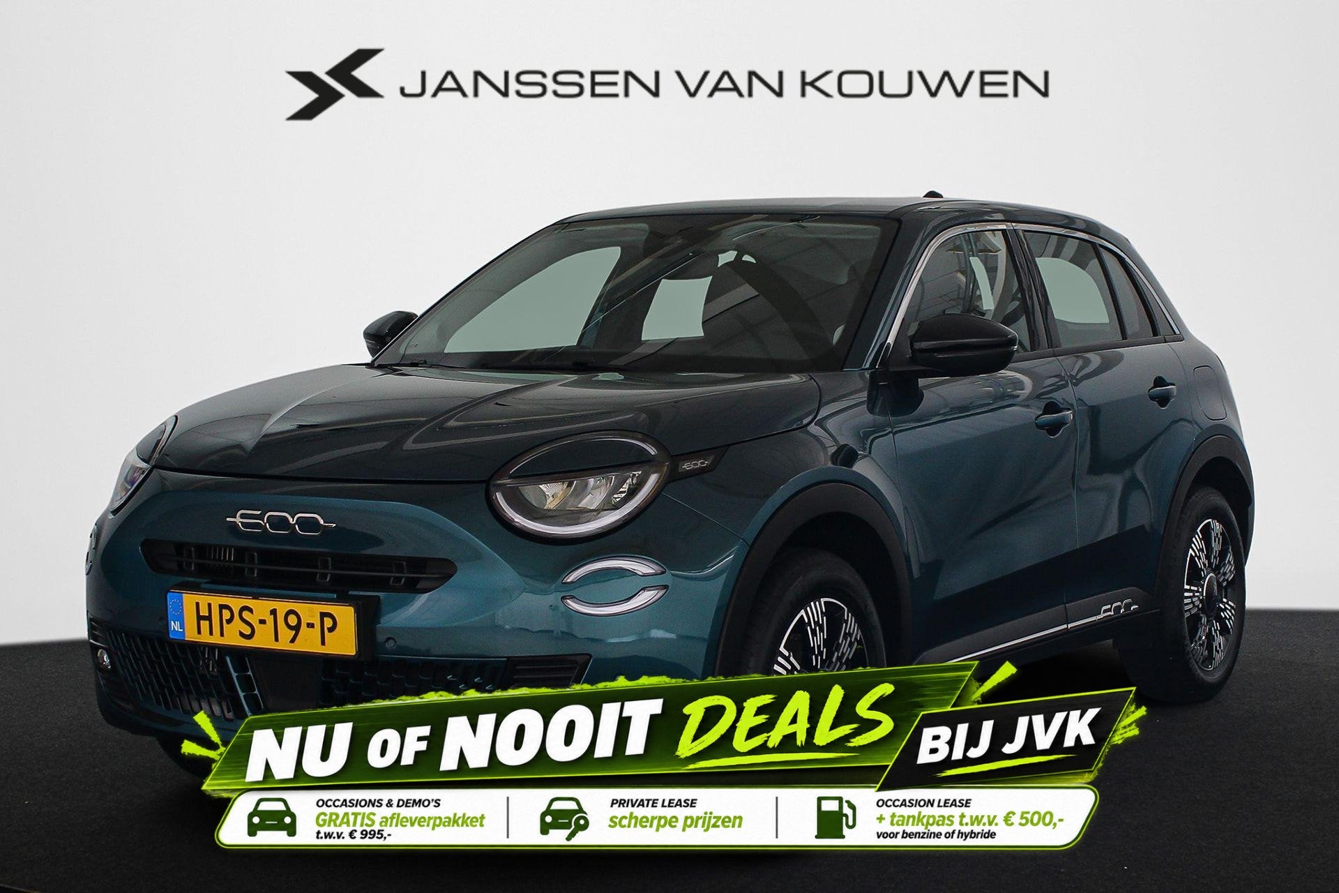 Fiat 600 1.2 Hybrid Urban Stoelverwarming Keyless Achteruitr, Auto's, Stof, Gebruikt, 1199 cc, Blauw