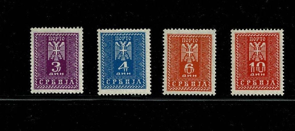 Servië : 1942 - Duitse bezetting - portzegels, Postzegels en Munten, Verzenden, Overige landen, Postfris