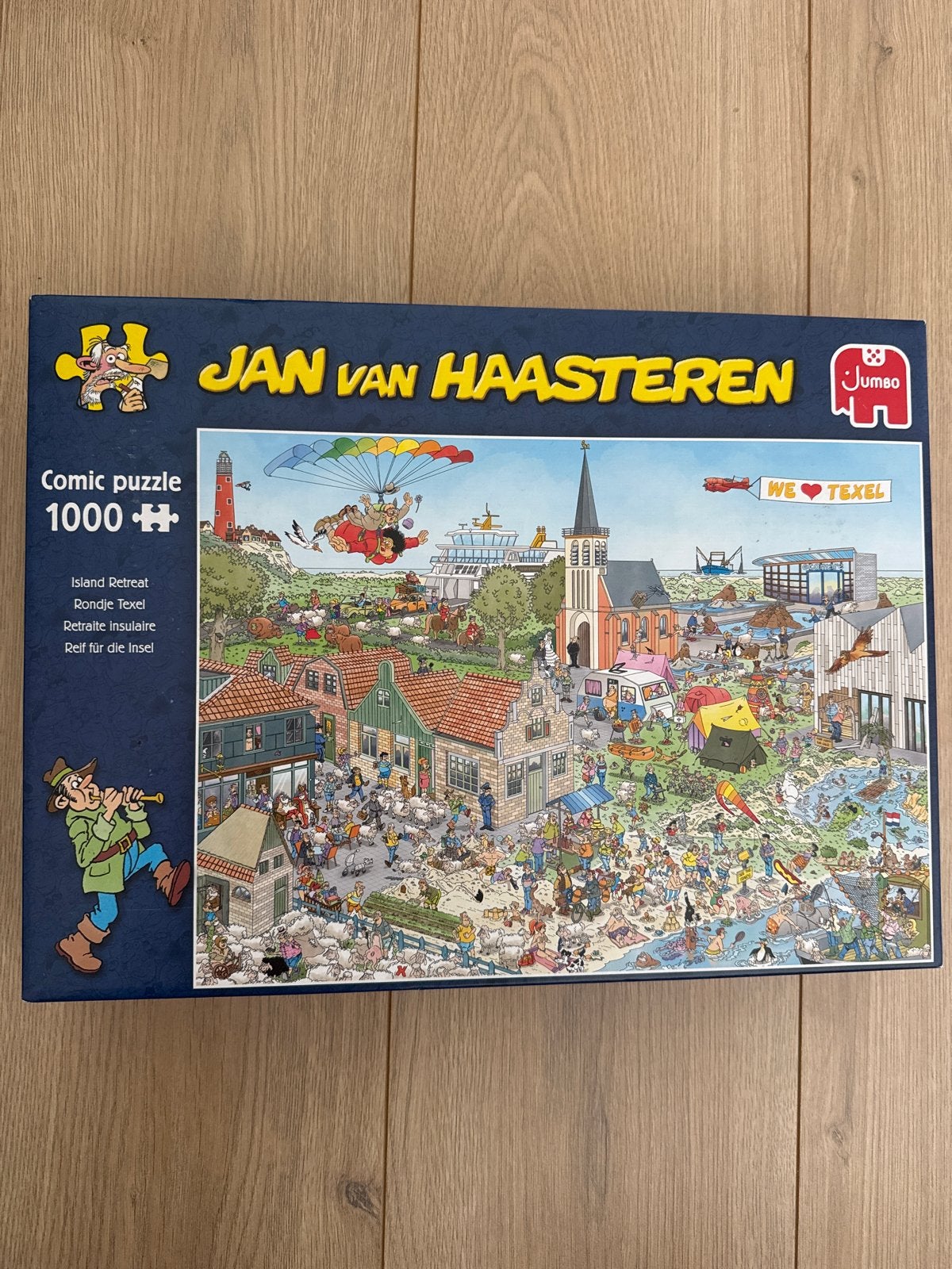 Jan van Haasteren puzzel 1000 stukjes - We Love Texel, Ophalen of Verzenden, 500 t/m 1500 stukjes, Zo goed als nieuw, Legpuzzel