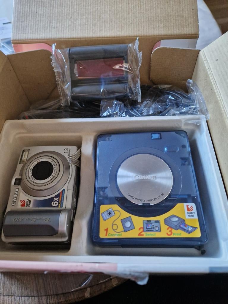 Canon PowerShot A10 met CP-10 fotoprinter - Compactcamera, Ophalen of Verzenden, Canon