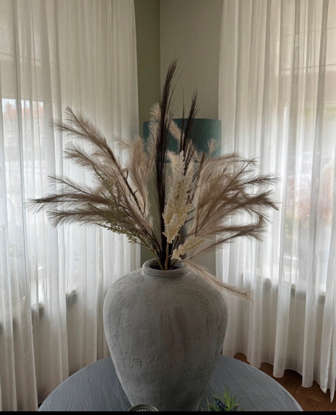 Grote Pampaspluimen XL - 110 cm lang, Inclusief droogbloemen, Beige, Natuurlijk materiaal, Nieuw