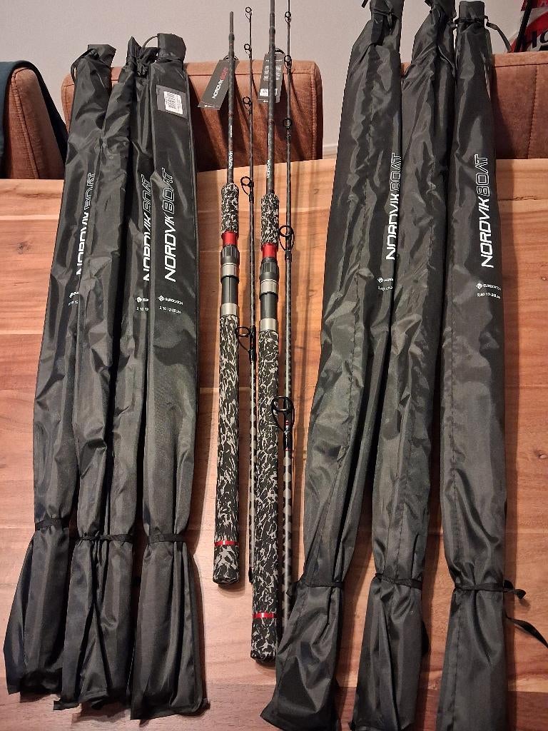 12-20lb Boat hengels (Nordvik) in 2.10 en 2.40 meter., Info@hengelsportleon.nl, Werphengel, Nieuw, Ophalen of Verzenden