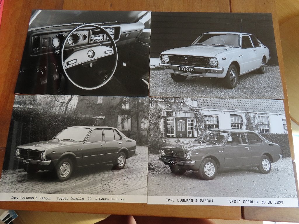 4 originele persfoto's Toyota Corolla 30 De Luxe ca 1976, Toyota, Ophalen of Verzenden, Zo goed als nieuw, Toyota