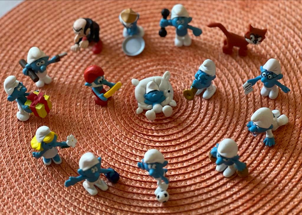 15 Smurfen figuren collectie - Brilsmurf, Smurfin, Gargamel, Ophalen of Verzenden, Gebruikt, Verschillende Smurfen, Poppetje, Figuurtje of Knuffel