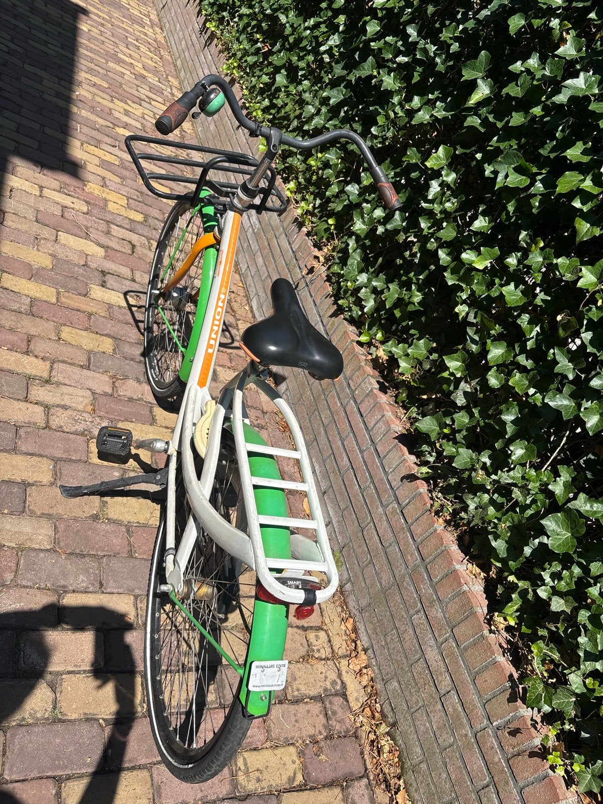 Postcode loterij Union Transportfiets - Groen/Wit/Oranje, Fietsen en Brommers, Fietsen | Dames | Damesfietsen, Terugtraprem, Versnellingen