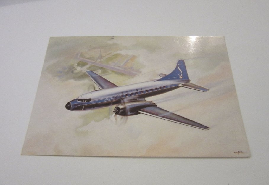 Sabena ansichtkaart The Convair 440 Metropolitan, Verzenden, Zo goed als nieuw, Kaart, Foto of Prent