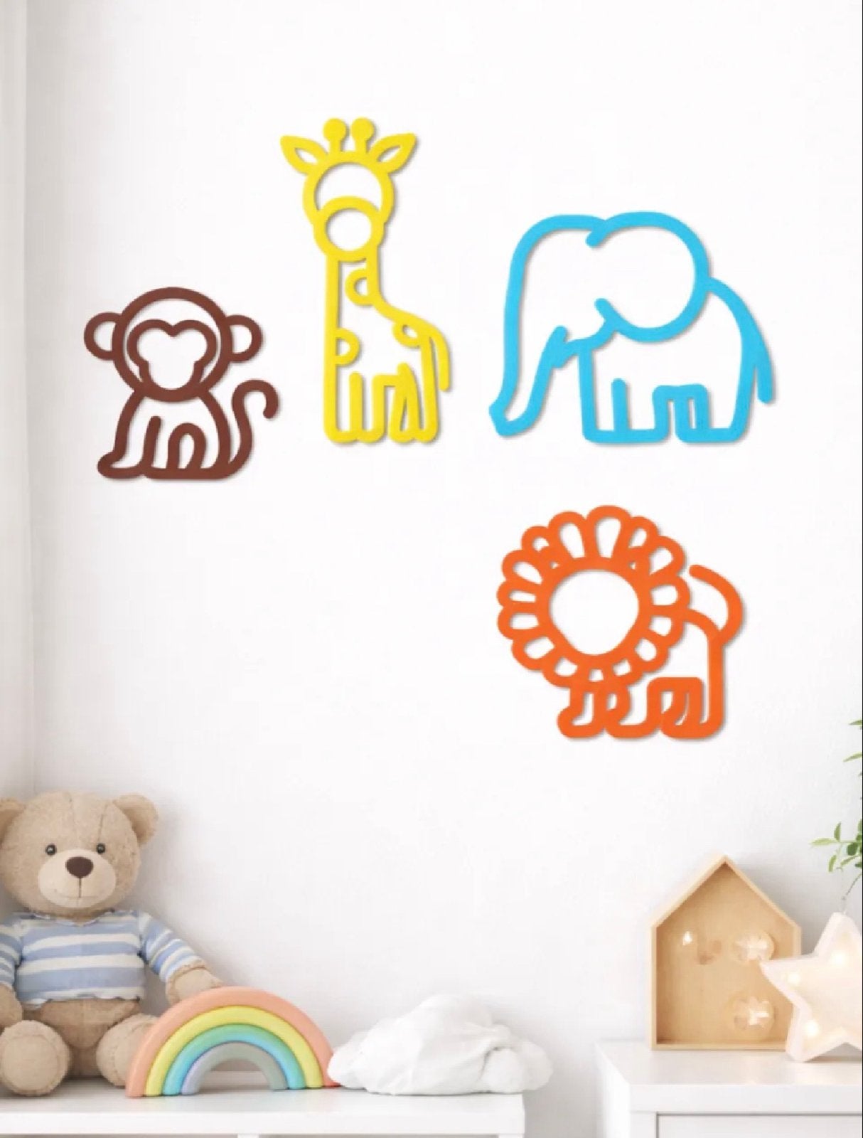 Set van 4 nieuwe dieren wanddecoratie voor kinderkamer, Ophalen, Nieuw, Wanddecoratie, Ophangbaar