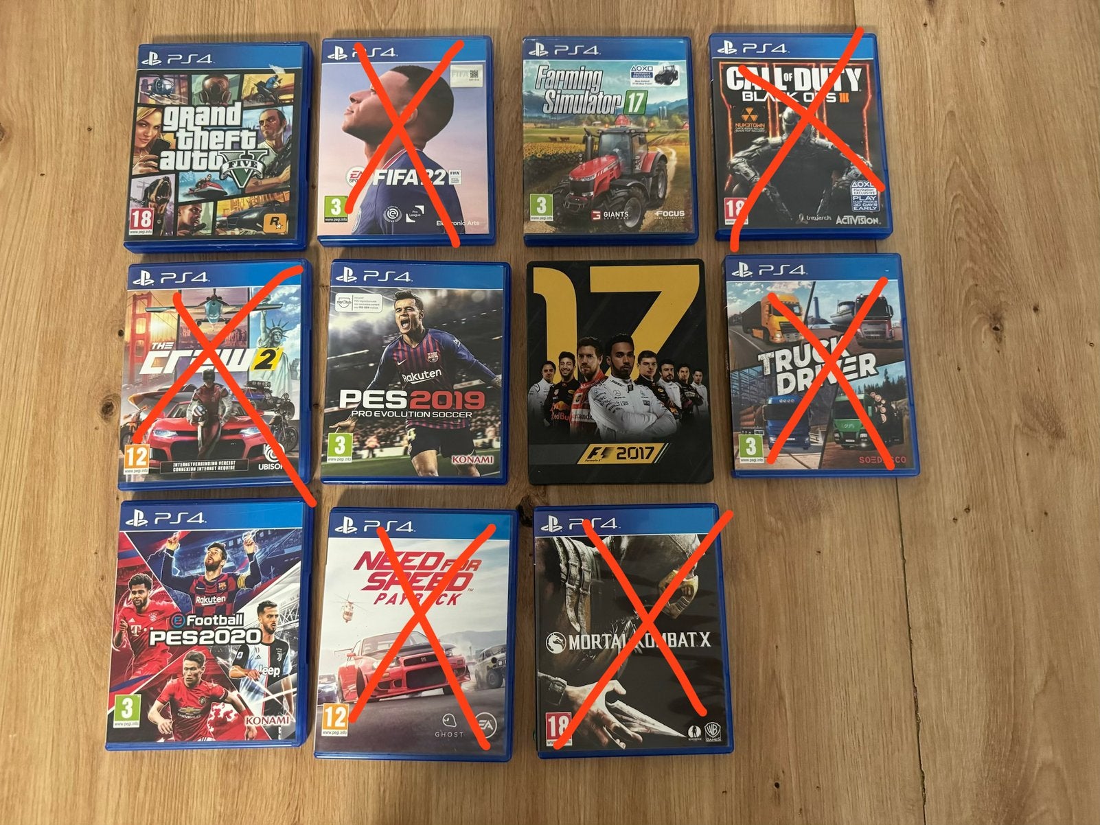 PS4 Games: FIFA, PES, GTA, Mortal Kombat, The Crew, F1, Truc, Gebruikt, Vanaf 18 jaar, Verzenden, Overige genres