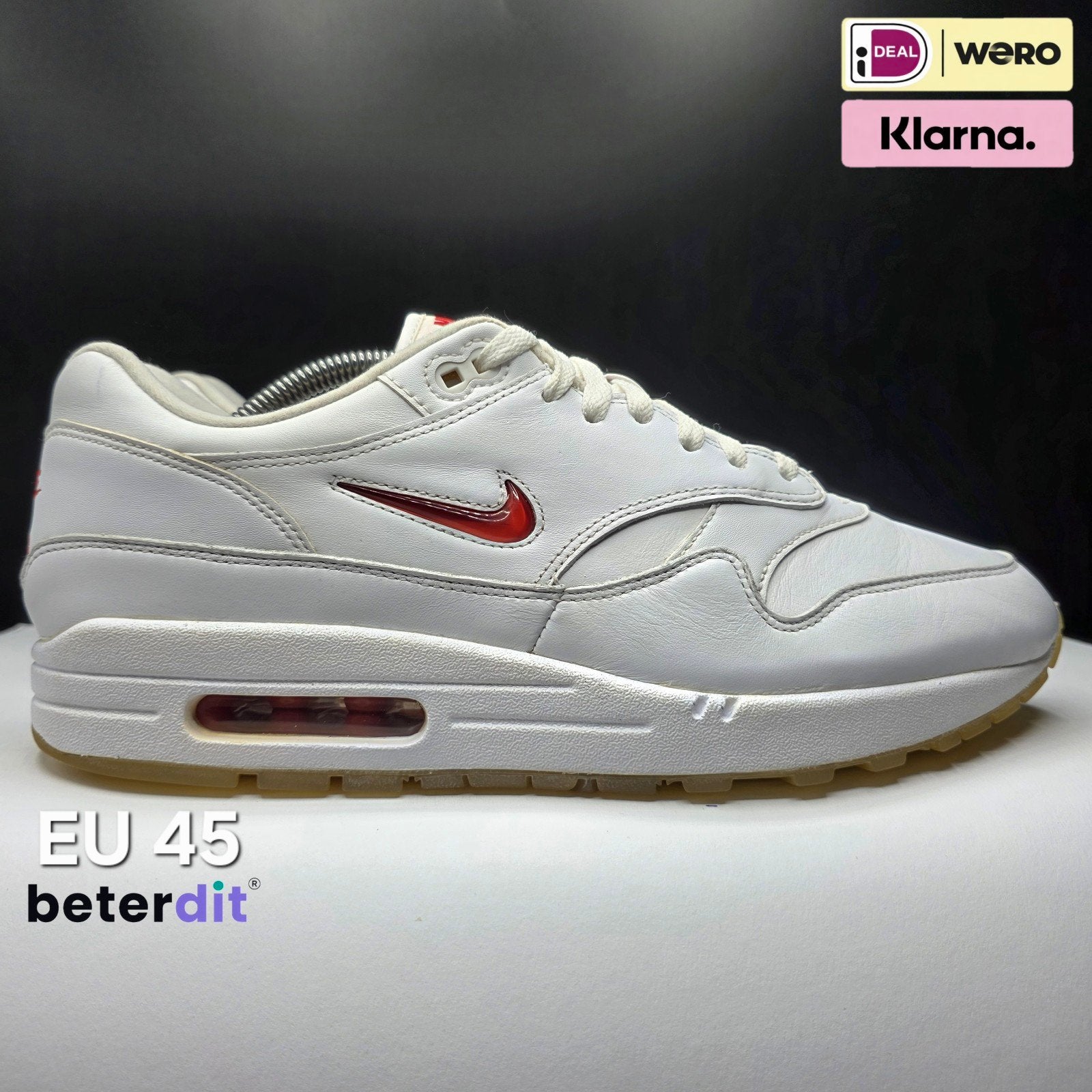 Nike Air Max 1 Jewel 'Rare Ruby' Maat: 45, Kleding | Heren, Schoenen, Nike air max, Wit, Ophalen of Verzenden, Nike