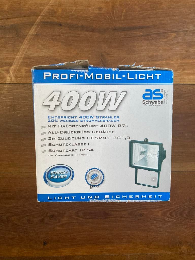 Profi-Mobil-Licht 400W Halogeen bouwlamp, Ophalen of Verzenden, Nieuw, 200 tot 500 watt, Lamp met armatuur
