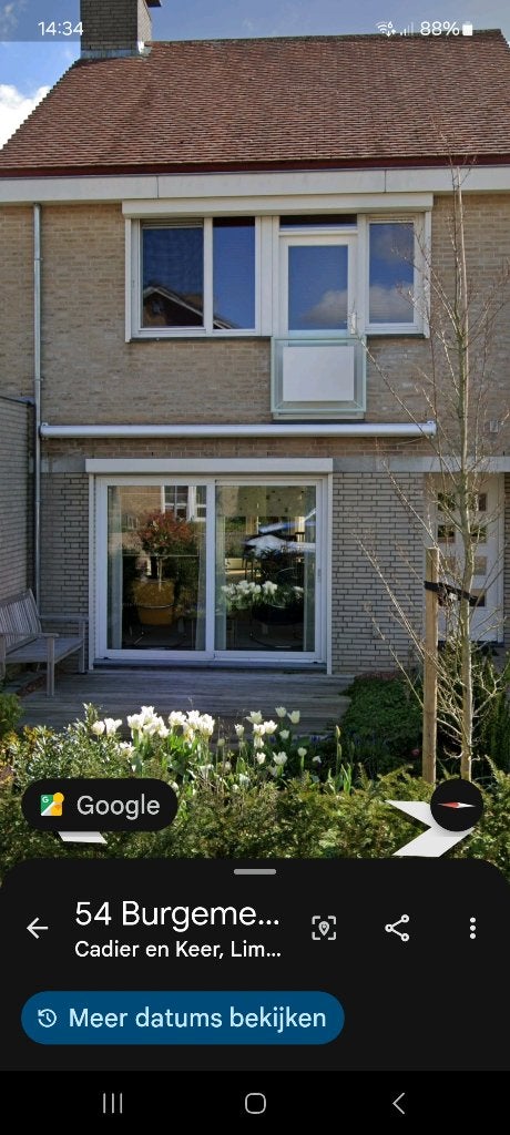 Zonnescherm, wit geel gestreept, Lewens, Ophalen, Gebruikt, 450 cm of meer, Elektrisch