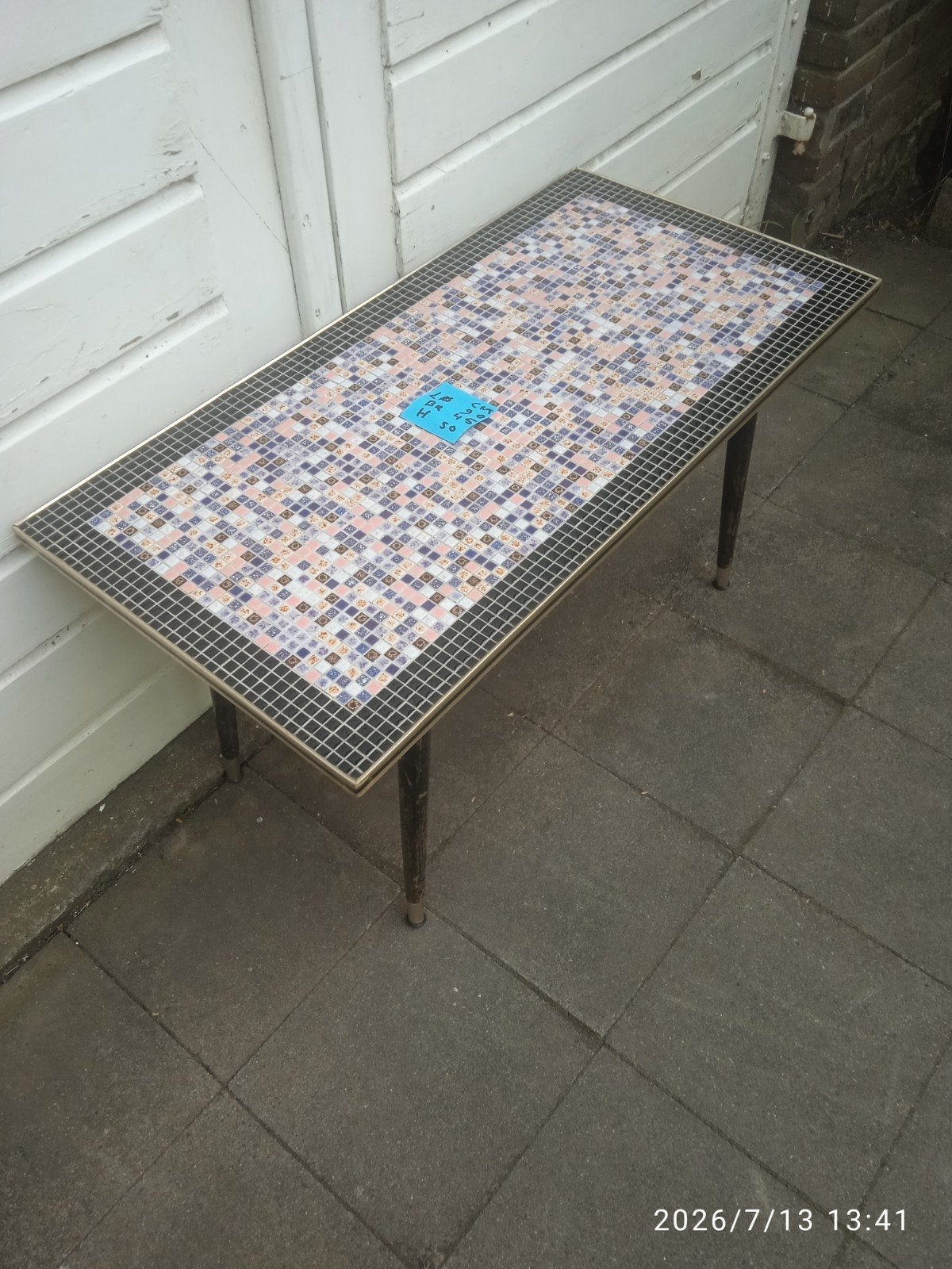 vintage mozaïek salontafel  koffietafel plantentafel 50/60J, Antiek en Kunst, Ophalen