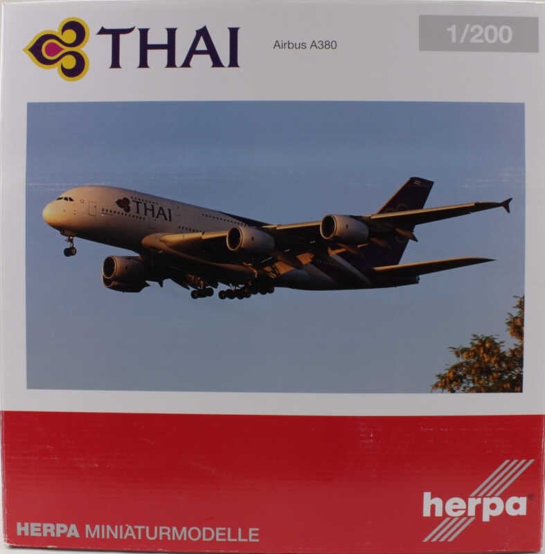 Herpa Thai Airways Airbus A380 1:200 Vliegtuigmodel, Ophalen of Verzenden, Zo goed als nieuw