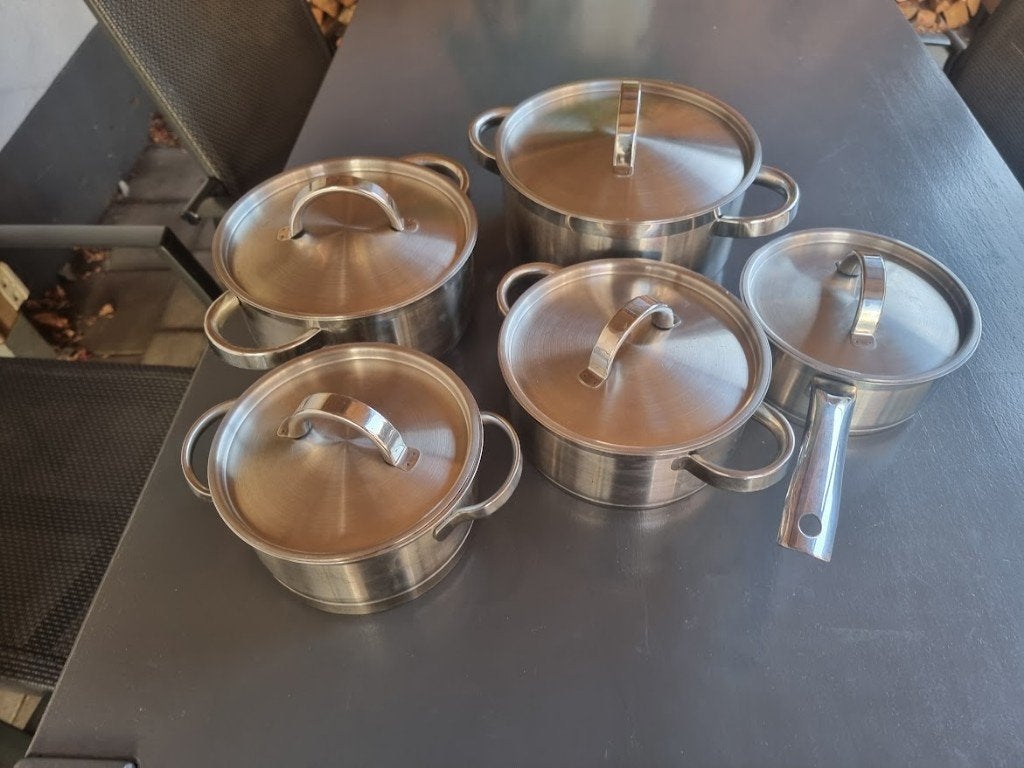 Pannenset, Ophalen, Gebruikt, Rvs, Pannenset