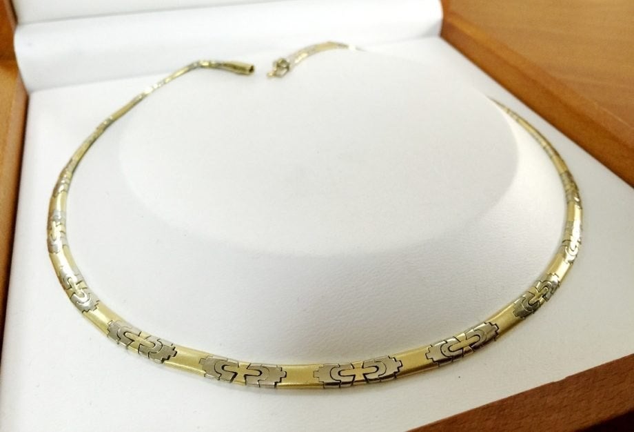 Prachtige Gouden Bicolor Collier 14K || 45 cm, Ophalen of Verzenden, Zo goed als nieuw, Info@kleenedelmetalen.nl, Goud