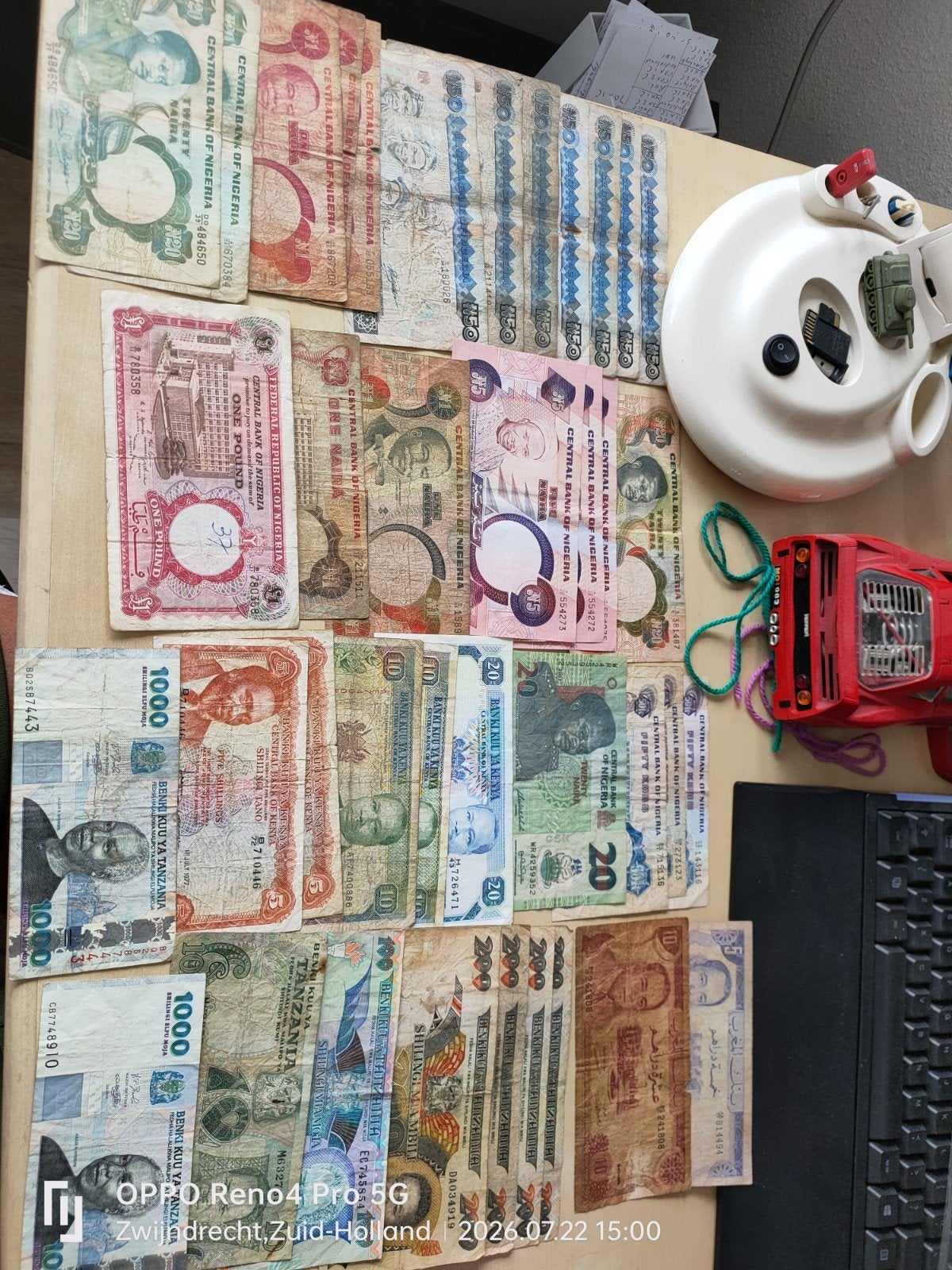 Bankbiljetten Afrika, Verzenden, Overige landen