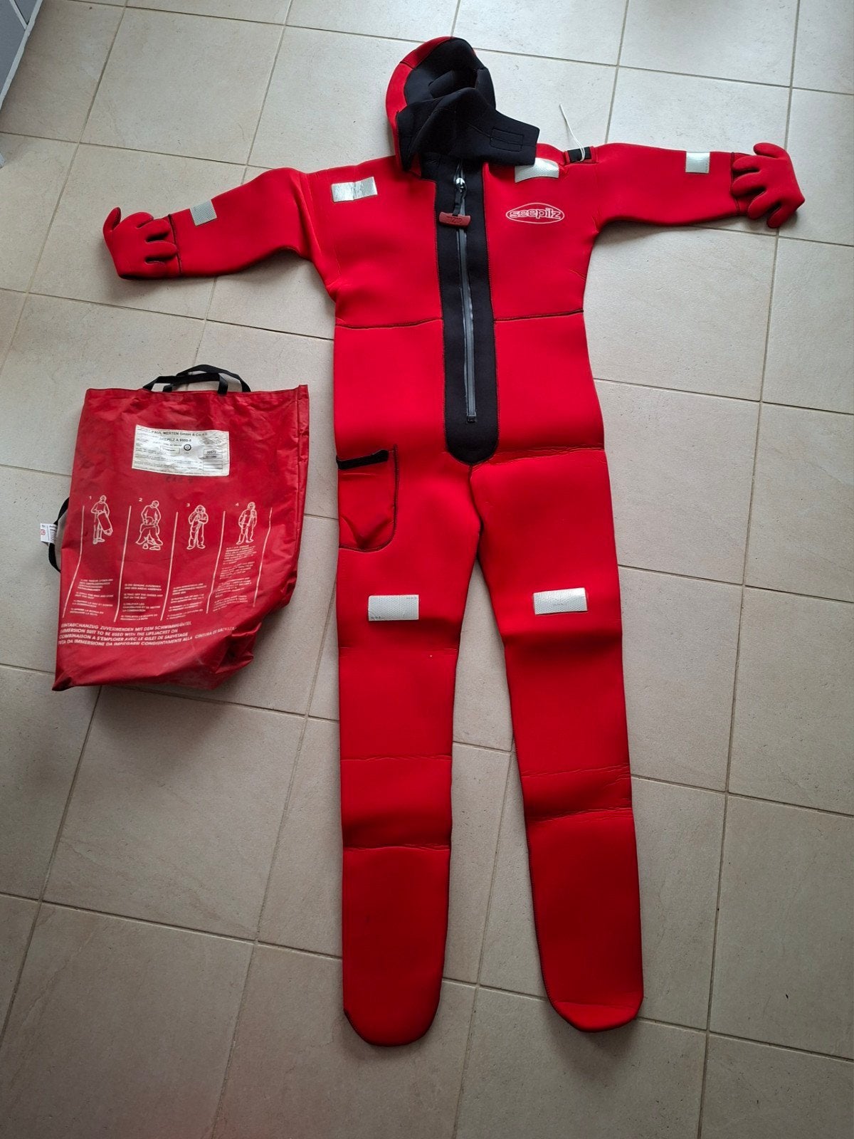 Seepilz A 6000-5 Overlevingspak standaard maat, Watersport en Boten, Ophalen, Overige typen, Seepilz, Zo goed als nieuw