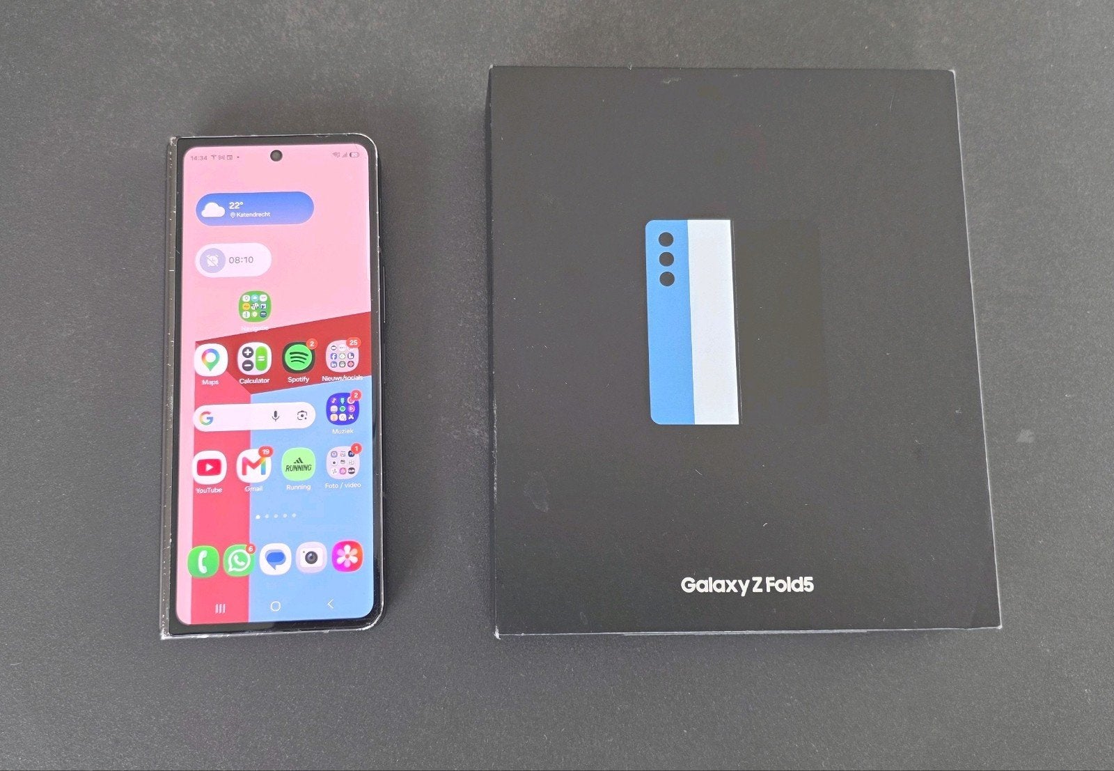 Samsung Galaxy Z Fold5 512GB Grijs Wit, Telecommunicatie, Mobiele telefoons | Samsung, Ophalen, Gebruikt, Zwart, Touchscreen