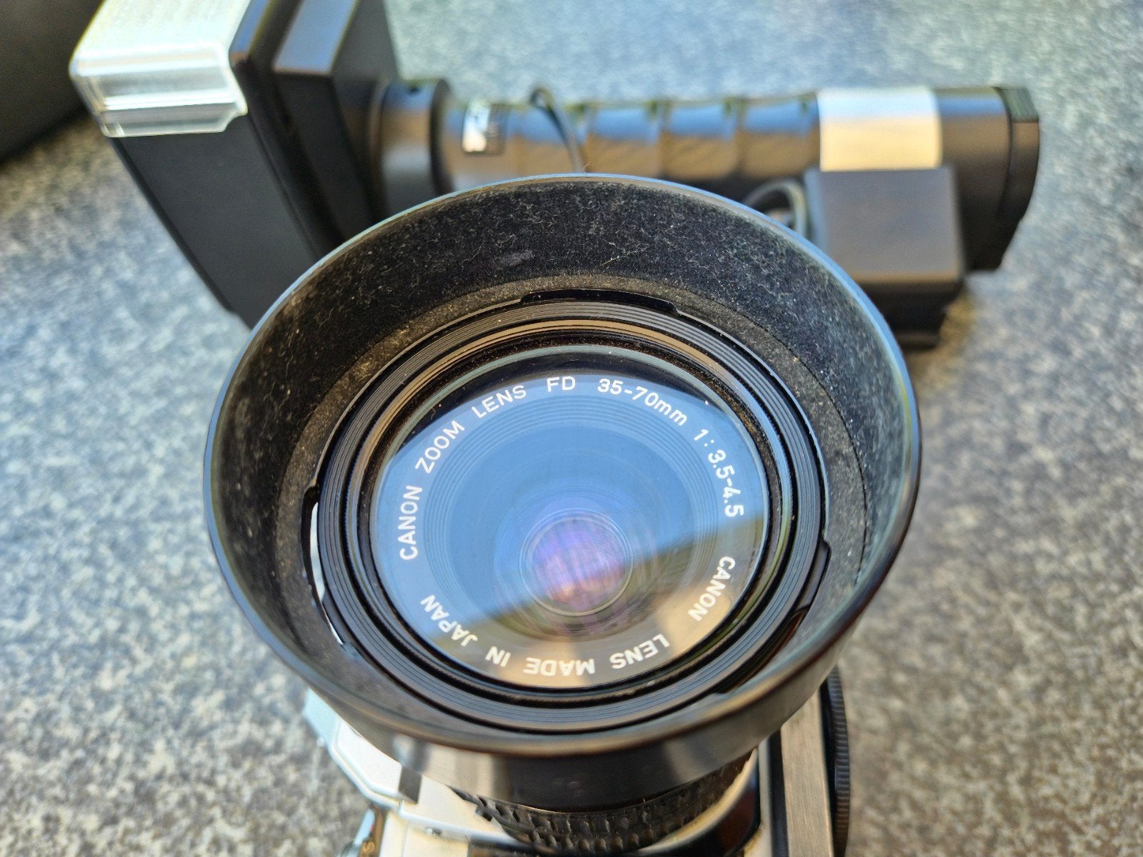 Canon AE-1 met 3 lenzen en Metz flitser, Ophalen of Verzenden