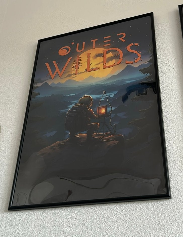 Poster Outer wilds met lijst, Ophalen, Rechthoekig Staand, Met lijst, Zo goed als nieuw