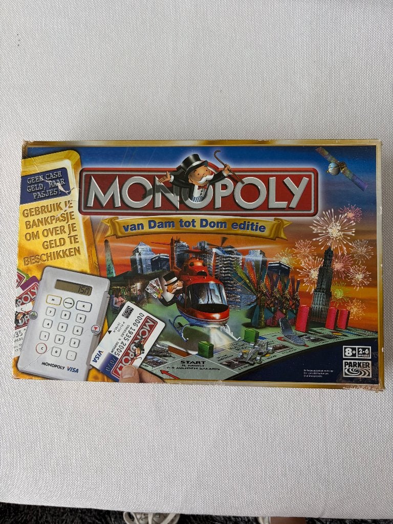 Monopoly van Dam tot Dom editie, Hobby en Vrije tijd, Ophalen of Verzenden, Gebruikt, Parker