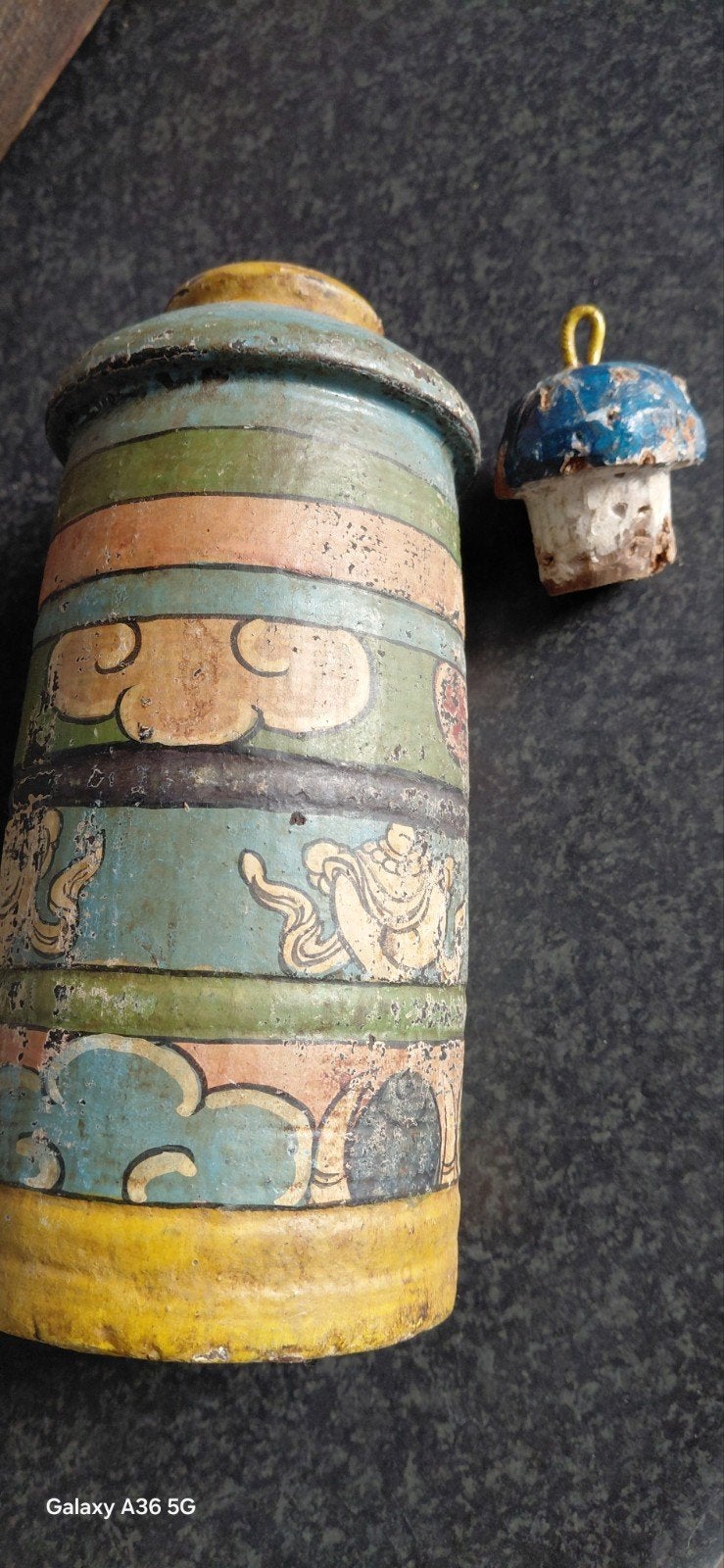 tibettaanse kruik,hout,beschilderd,ANTIEK, Antiek en Kunst, Verzenden