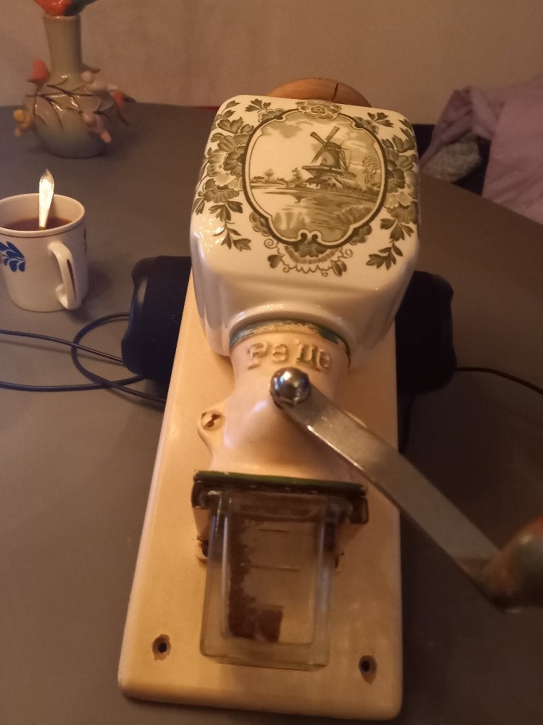 Ouderwetse koffiemolen, Ophalen, Steen/keramiek, Wit, Overige merken