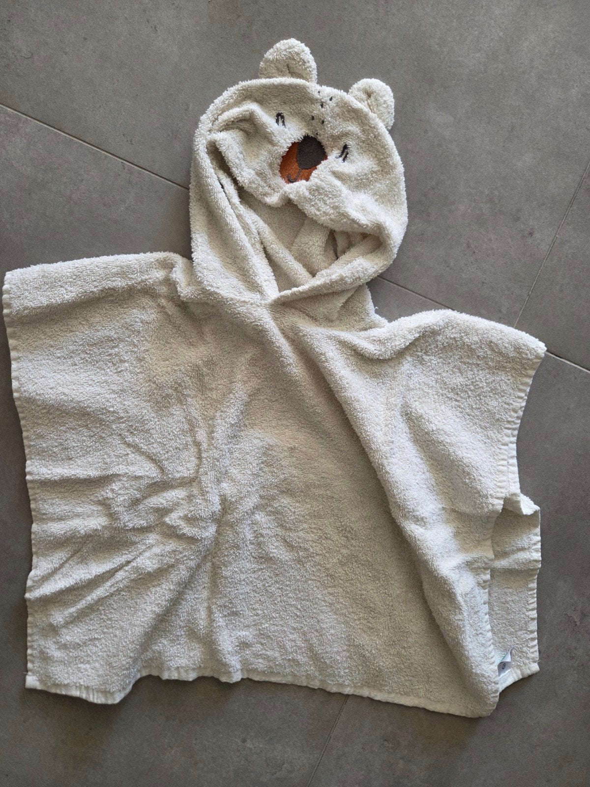 Schattige baby badponcho met berenmuts, Ophalen of Verzenden, Zo goed als nieuw, Onbekend, Jongetje of Meisje