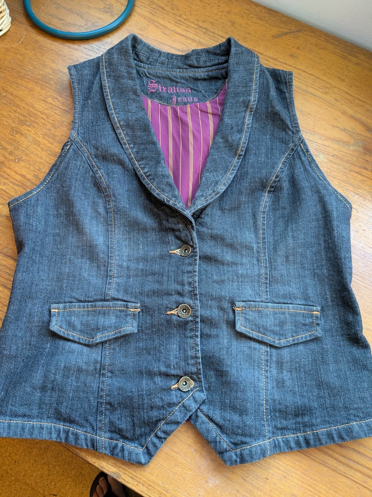Straus Jeans gilet mt 44, Ophalen of Verzenden, Zo goed als nieuw, Maat 42/44 (L), Blauw
