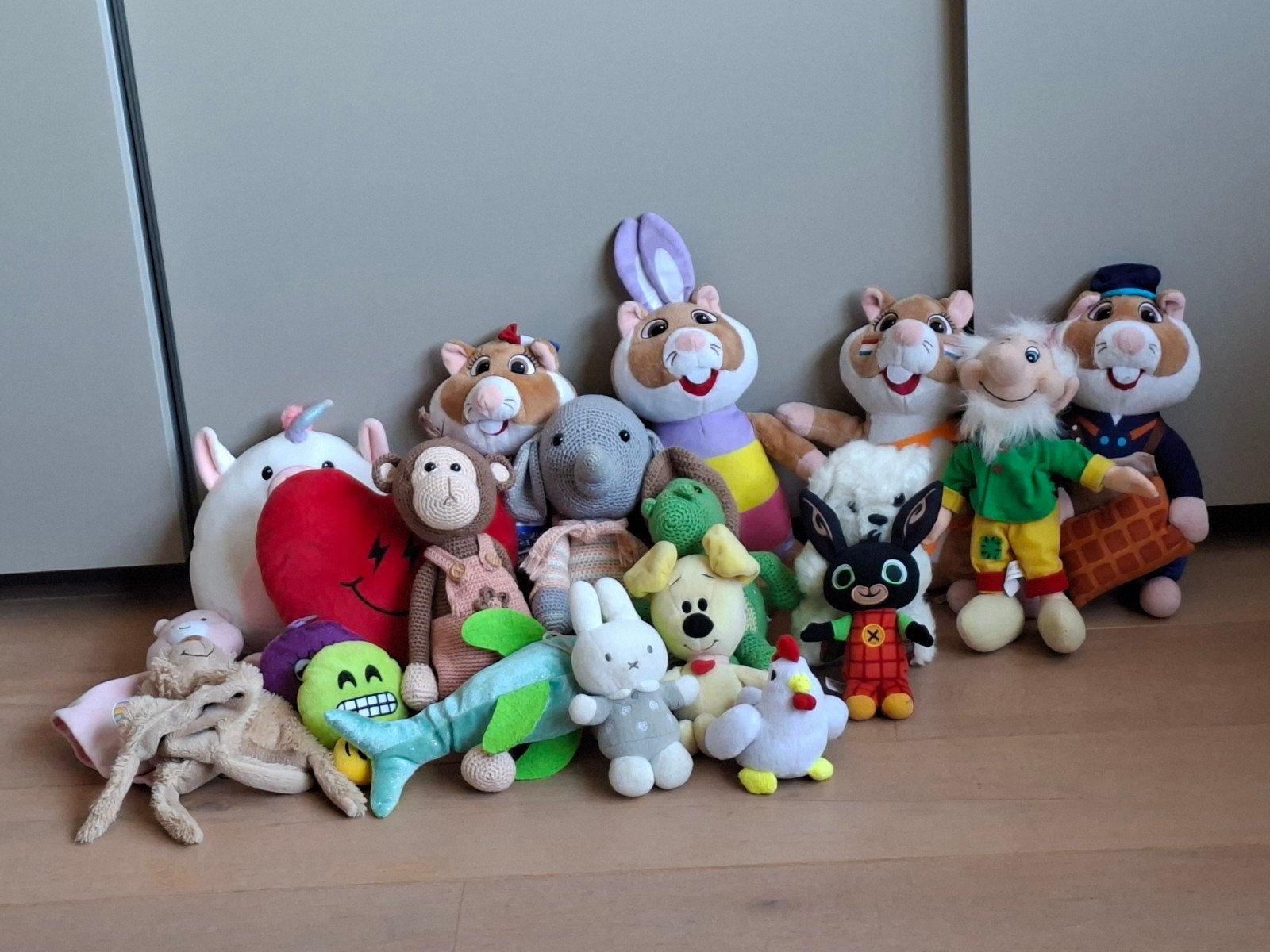 Grote collectie knuffels: diverse dieren en karakters, Ophalen, Gebruikt, Overige merken, Overige karakters