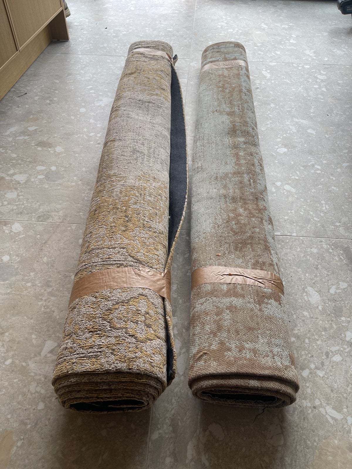 Twee Fraai Home & Living vloerkleden: geel en blauw, Ophalen, Gebruikt, Geel, 150 tot 200 cm
