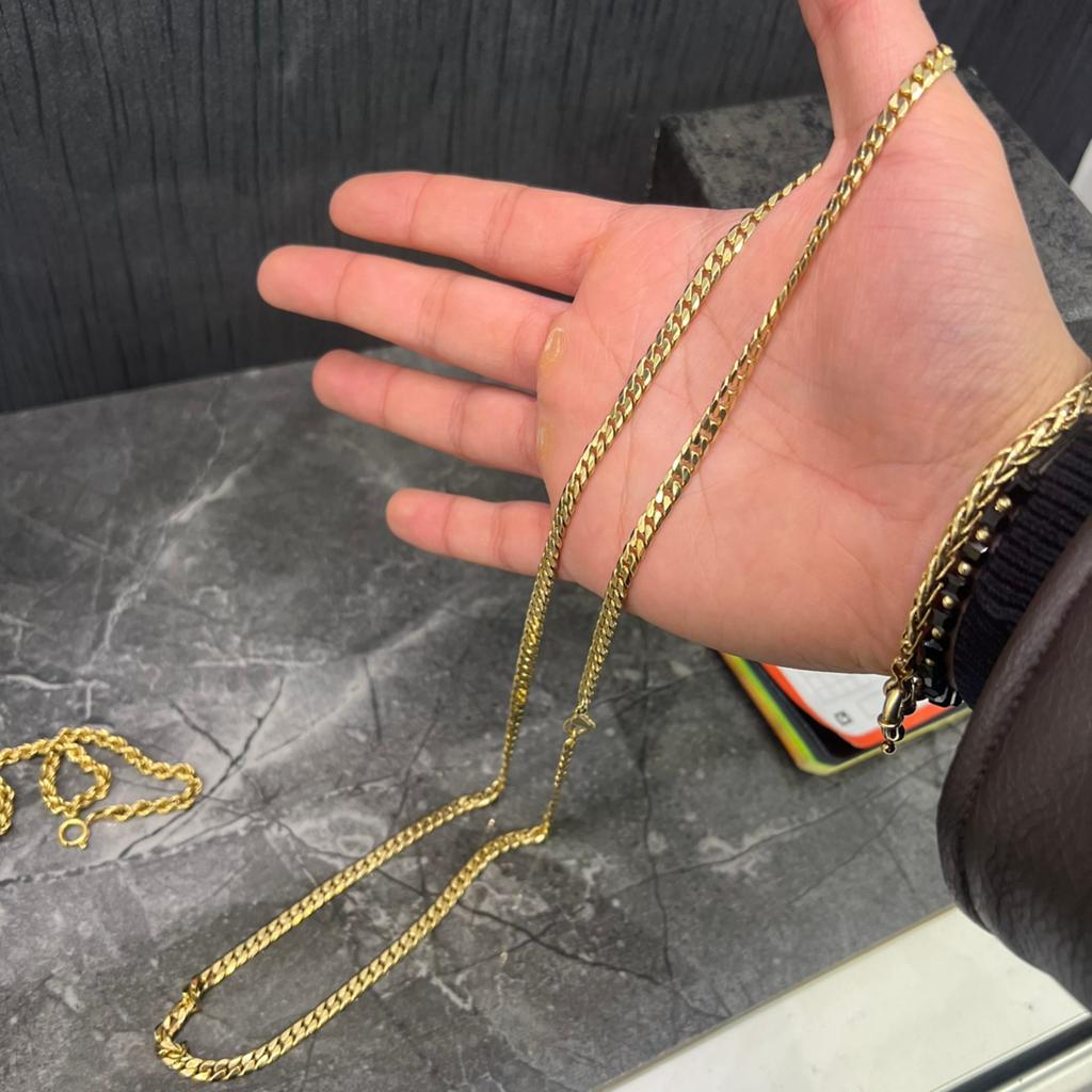 14k gouden ketting massief cuban 46,5 gram schakel, Ophalen of Verzenden, Zo goed als nieuw, Goud