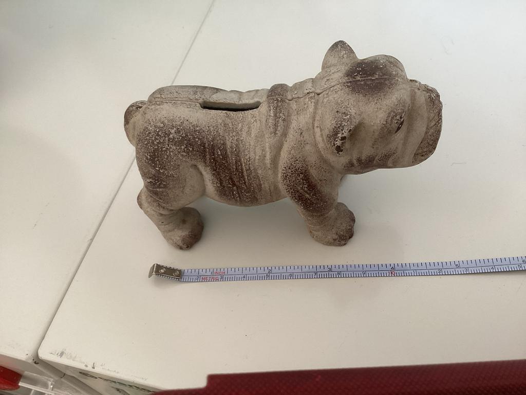 Vintage Bulldog Spaarpot - Gietijzeren Hond, Verzamelen, Spaarpotten, Ophalen of Verzenden, Gebruikt, Metaal of Blik, Dier