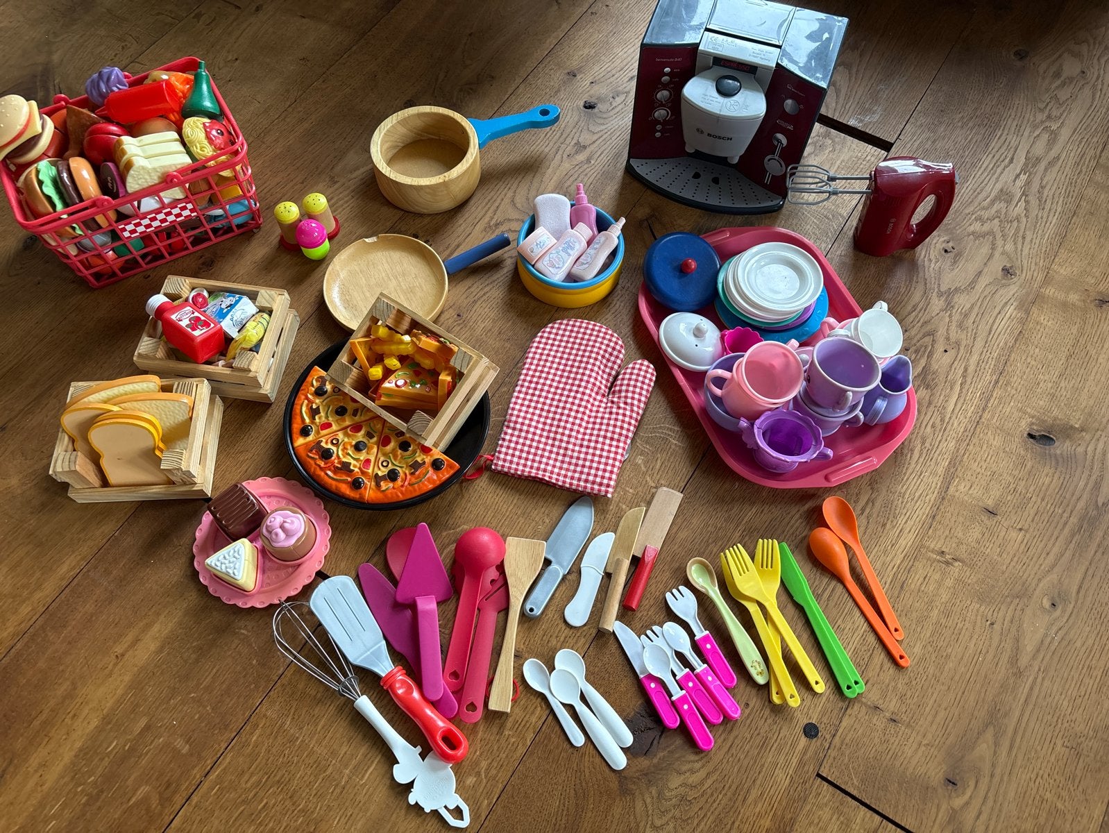 Grote set kinderkeuken en eten speelgoed, Ophalen of Verzenden, Gebruikt, Kunststof, Speelkeuken-accessoire
