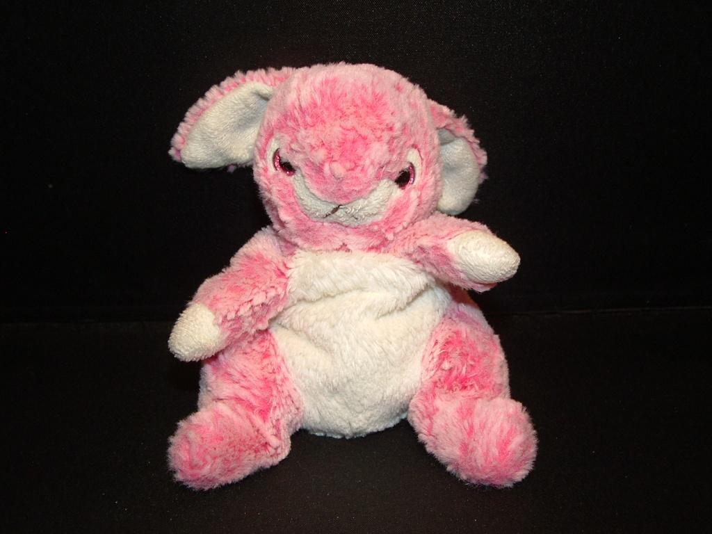 MOOI KONIJN KLEIN PLUCHE WOLLIG ROZE/WIT GEMELEERD, Verzenden, Nieuw, Overige typen