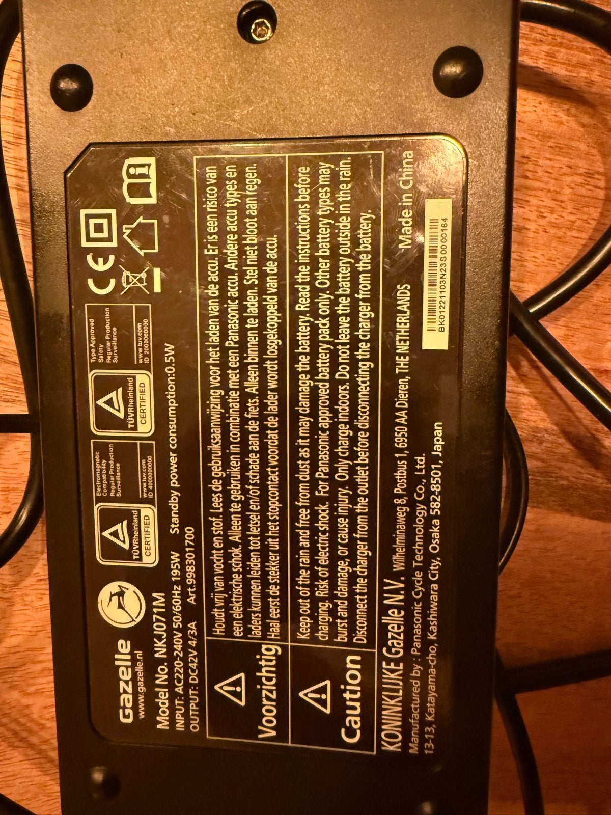 Gazelle 36V E-bike Oplader NKJ071M, Ophalen of Verzenden, Gebruikt