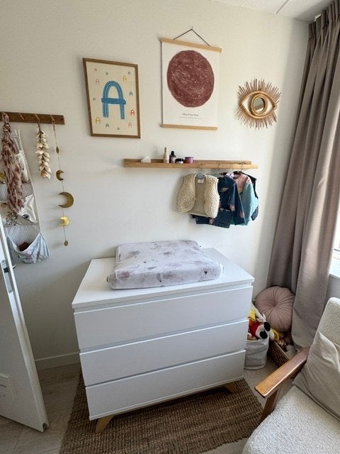 Witte greeploze commode 3 lades - merk Bopita, Kinderen en Baby's, Kinderkamer | Commodes en Kasten, Ophalen, Gebruikt, 50 tot 70 cm